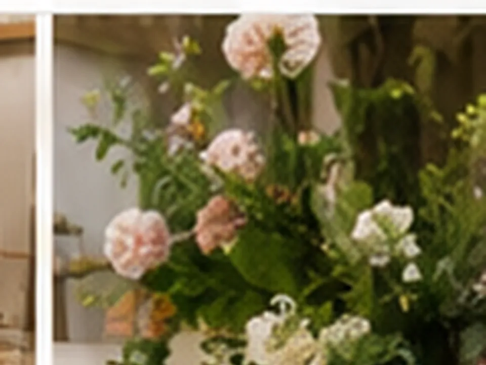 Preparación floral para el montaje de rincones decorativos de boda